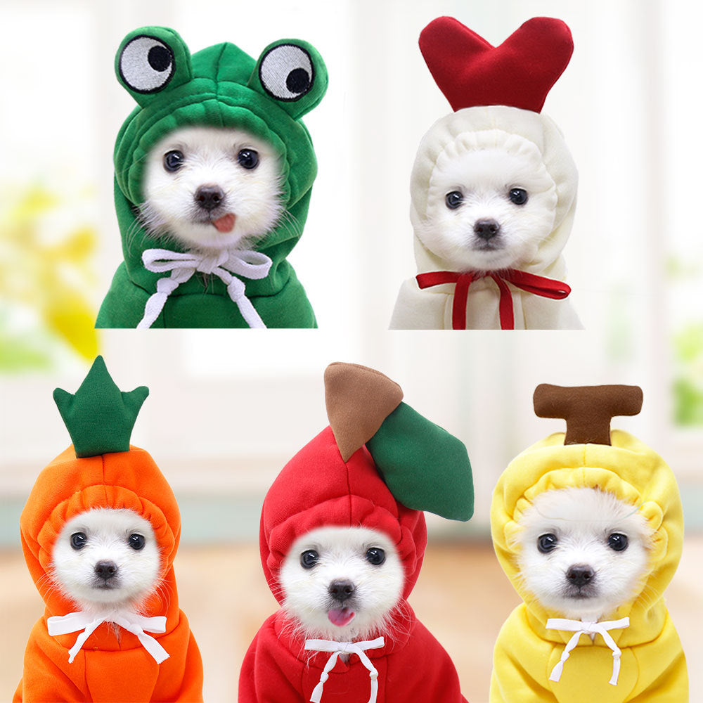 Warm Cute Fruit Fleece Hoodie for Small Pets