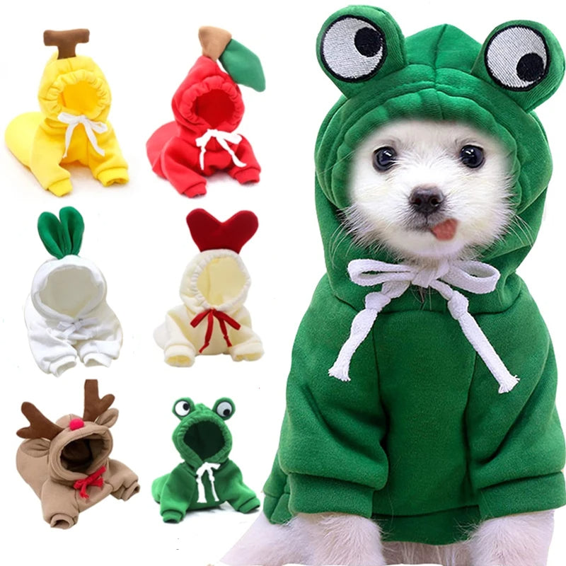 Warm Cute Fruit Fleece Hoodie for Small Pets