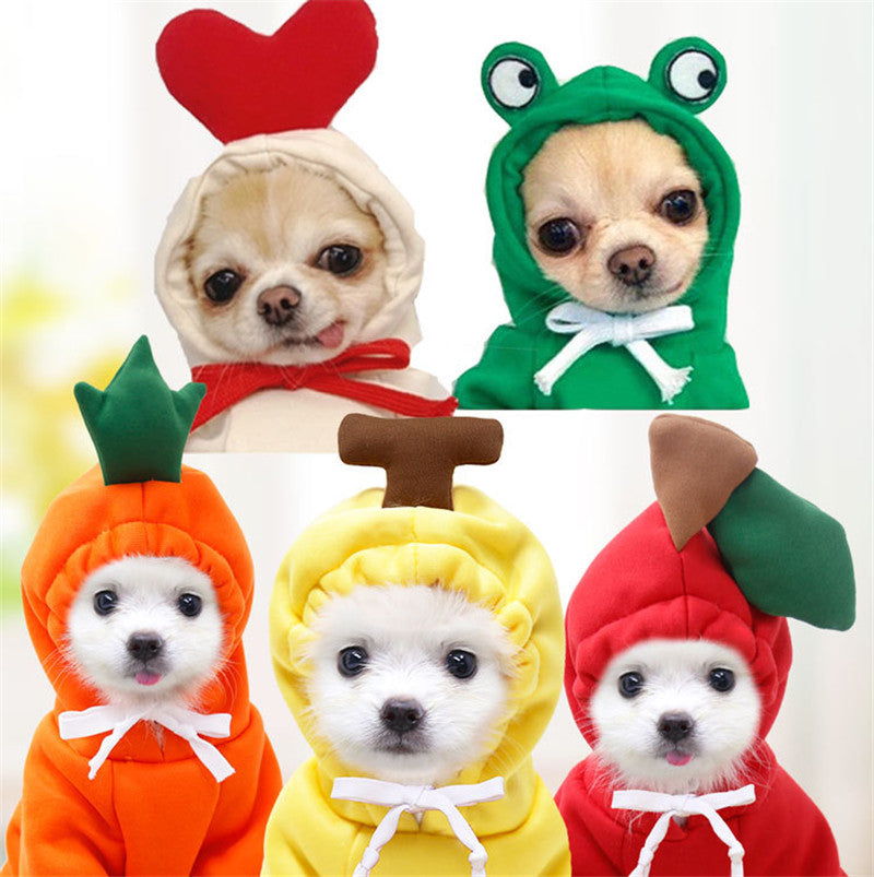 Warm Cute Fruit Fleece Hoodie for Small Pets