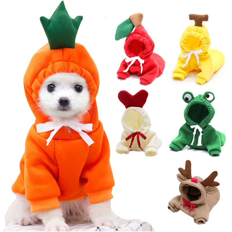 Warm Cute Fruit Fleece Hoodie for Small Pets